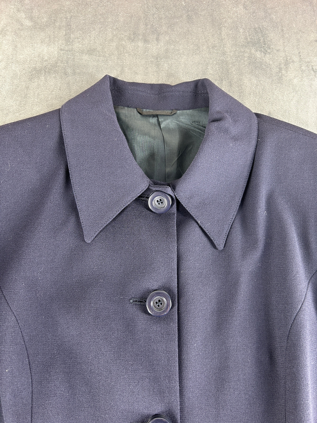 Cappotto blu navy in lana svasato vintage – Donna Taglia L (IT 44)