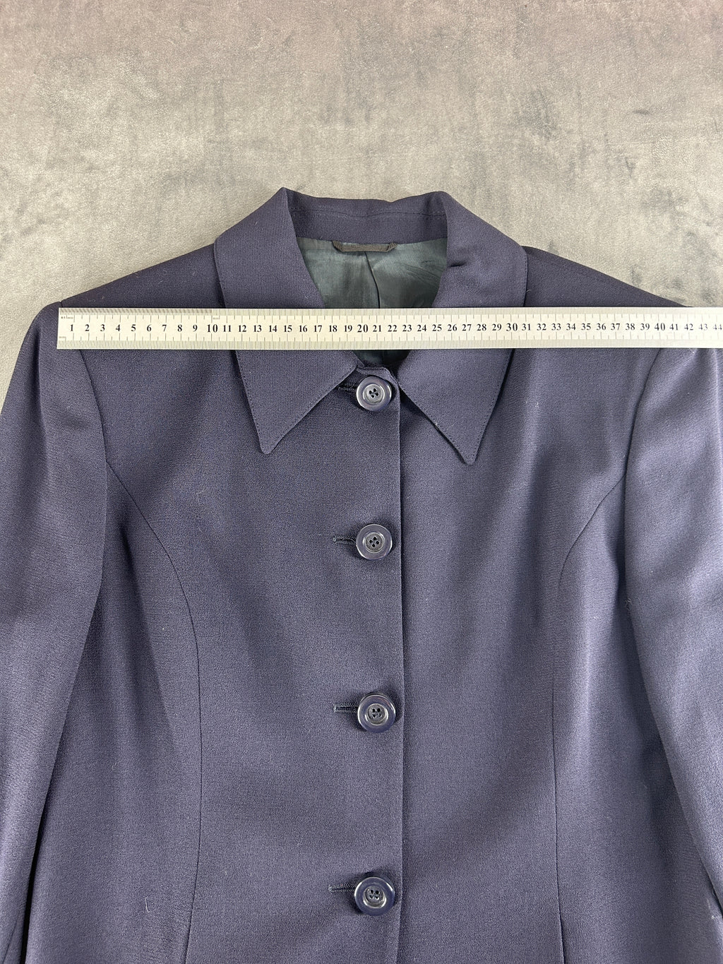 Cappotto blu navy in lana svasato vintage – Donna Taglia L (IT 44)