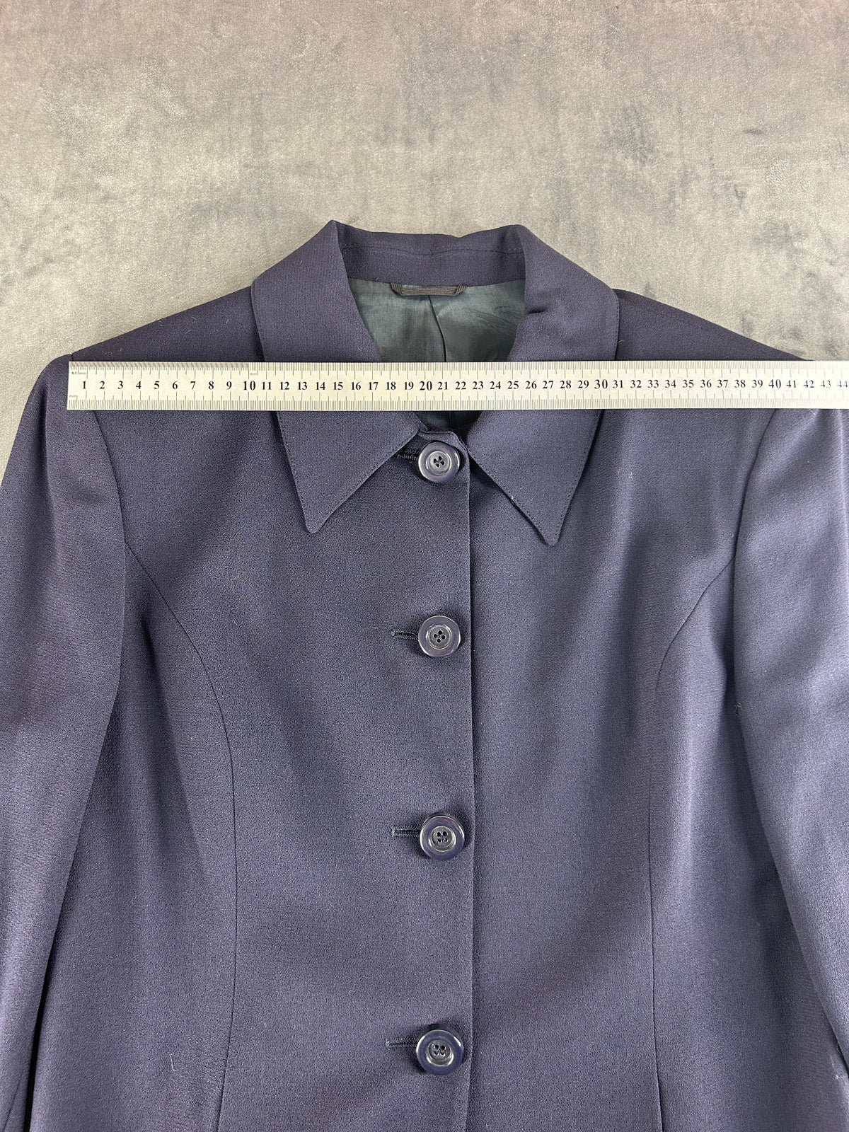 Cappotto blu navy in lana svasato vintage – Donna Taglia L (IT 44)