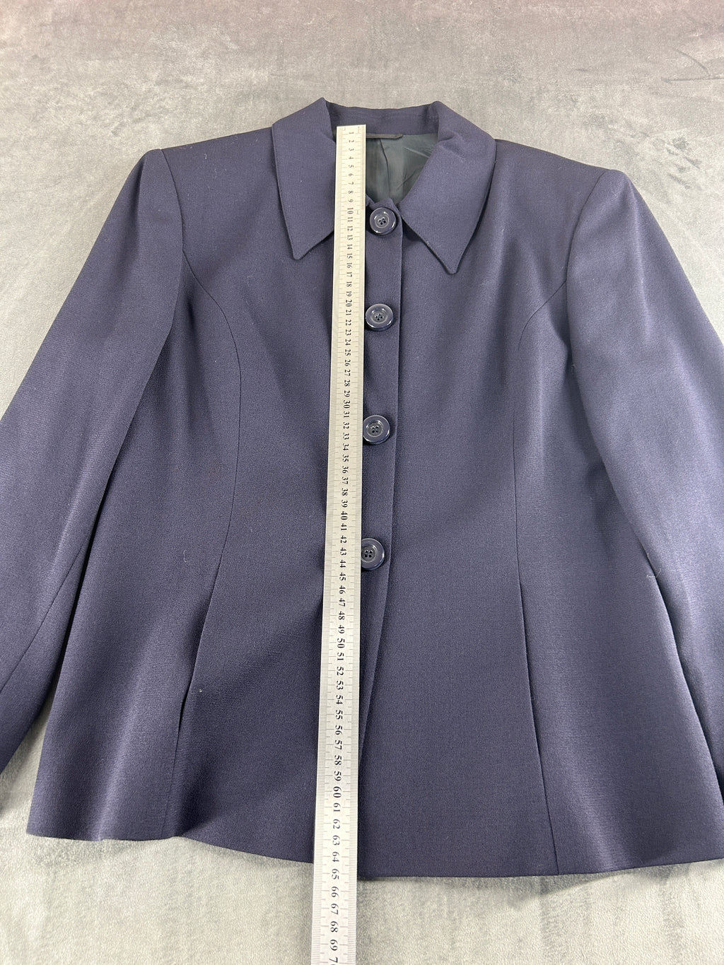 Cappotto blu navy in lana svasato vintage – Donna Taglia L (IT 44)