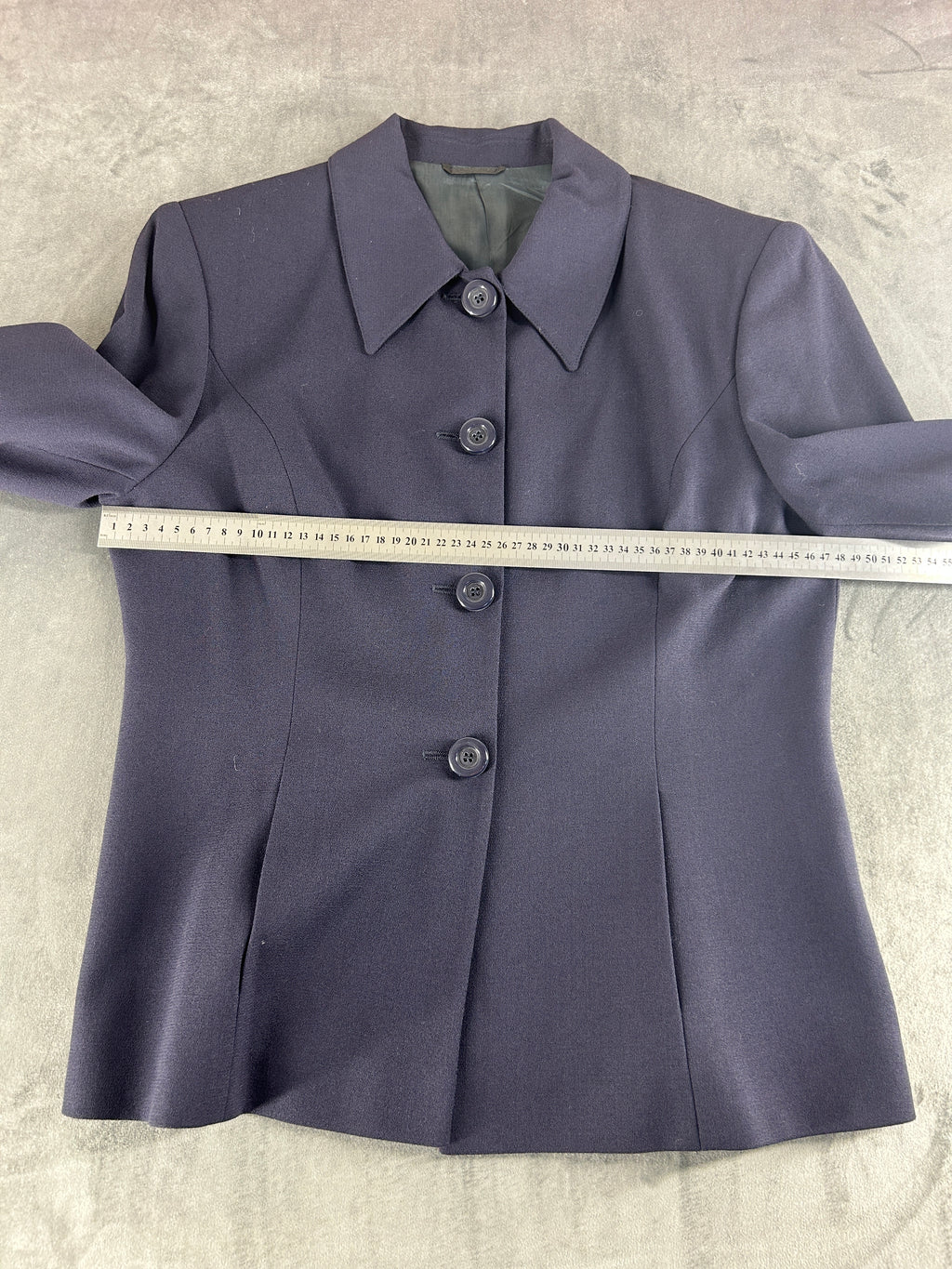 Cappotto blu navy in lana svasato vintage – Donna Taglia L (IT 44)