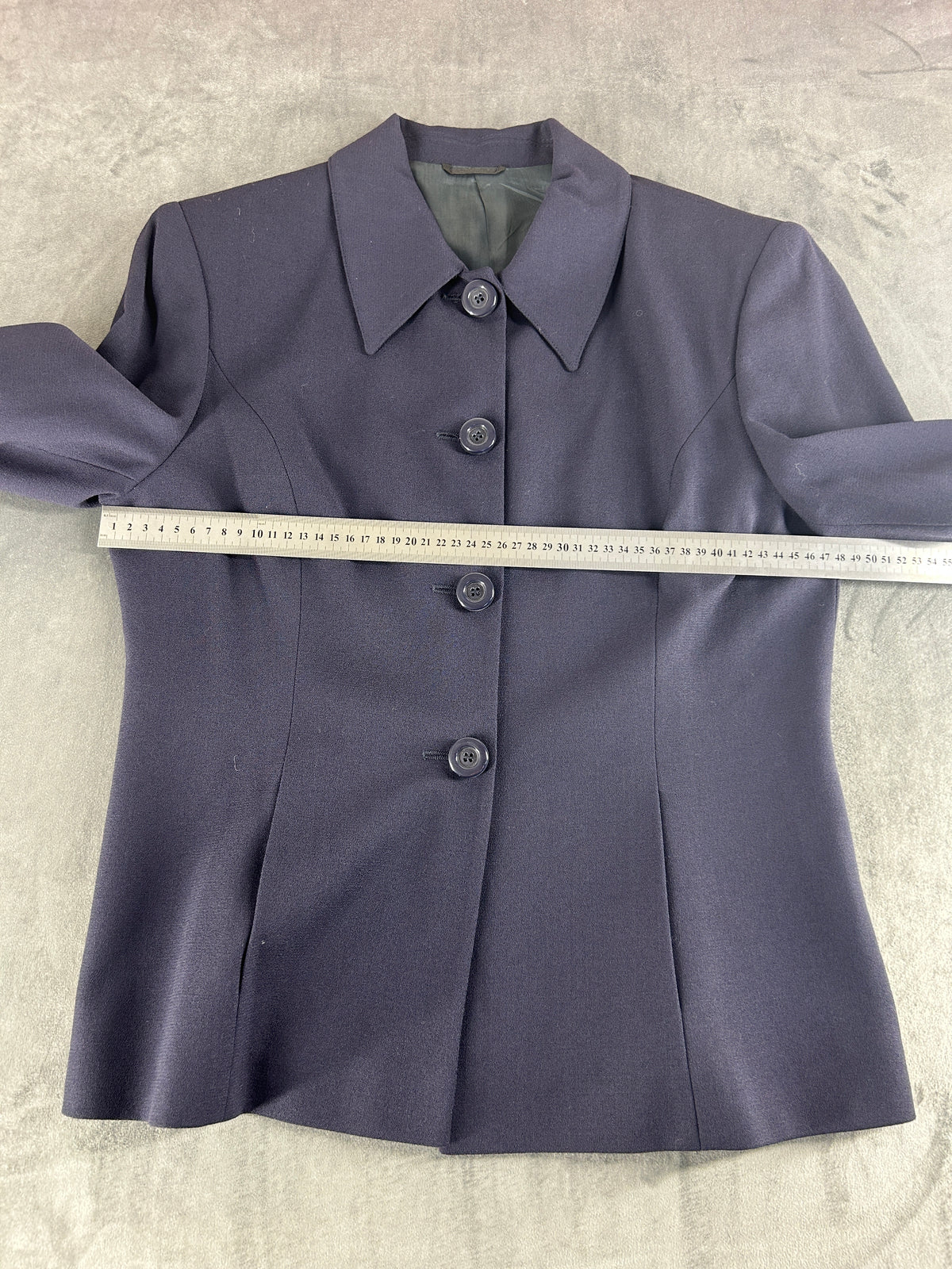 Cappotto blu navy in lana svasato vintage – Donna Taglia L (IT 44)