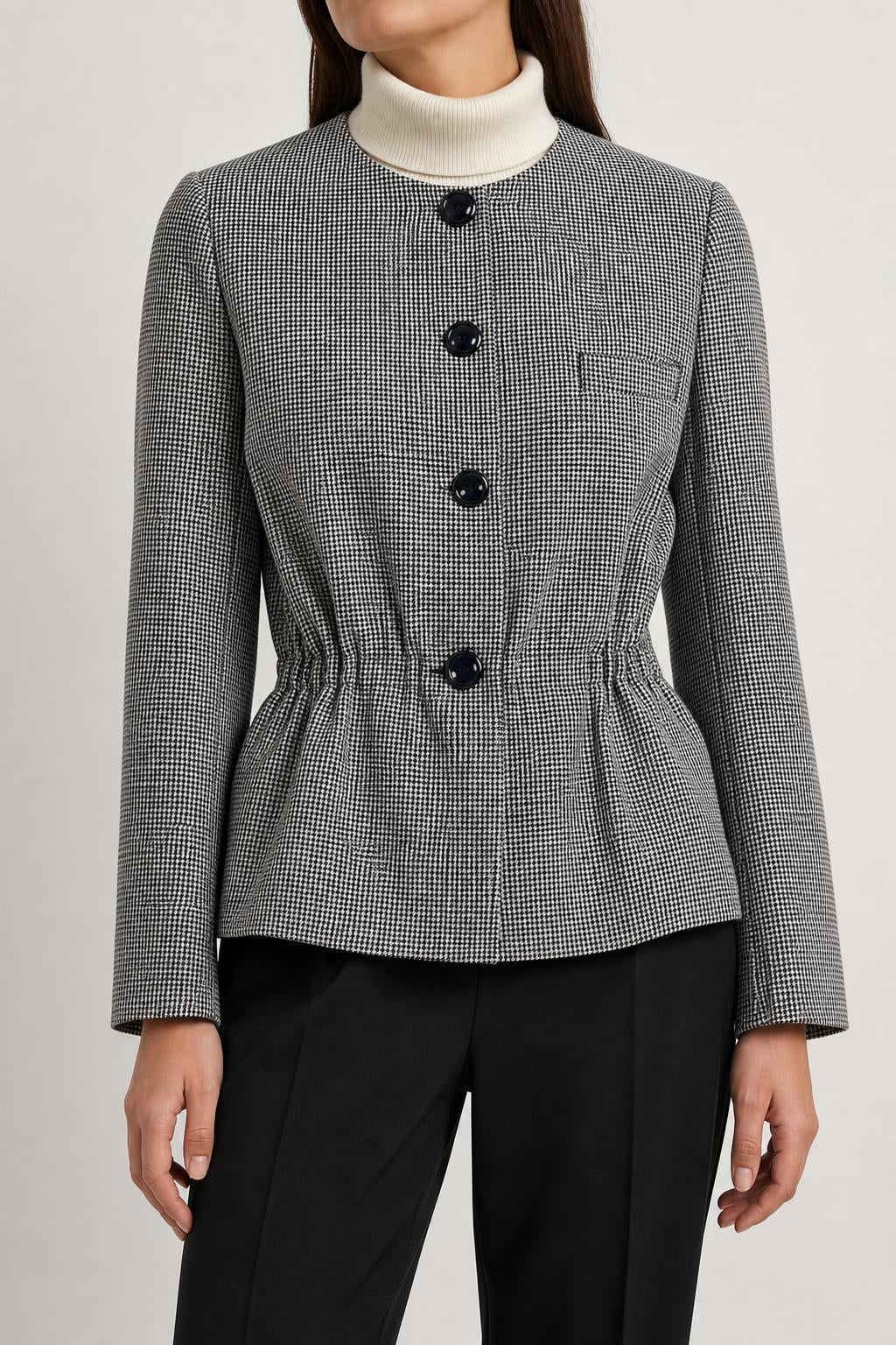Blazer pied-de-poule Rosanna Manzoni in lana vintage – Donna Taglia L (IT 44)