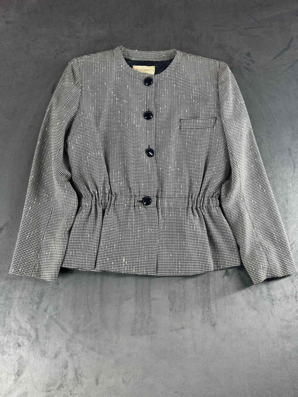 Blazer pied-de-poule Rosanna Manzoni in lana vintage – Donna Taglia L (IT 44)