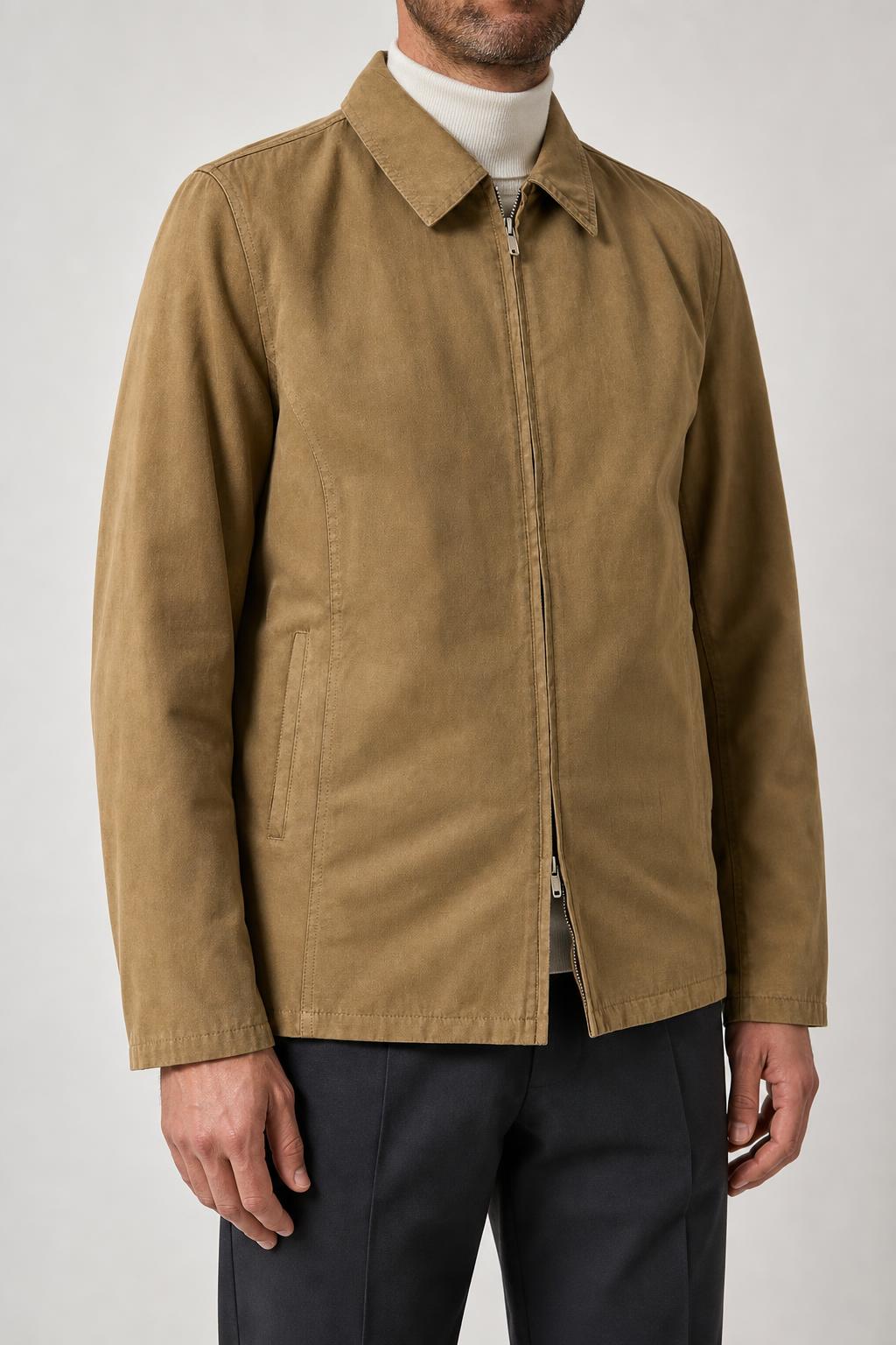 Harrington effetto camoscio cammello Gariglio vintage – Uomo Taglia L