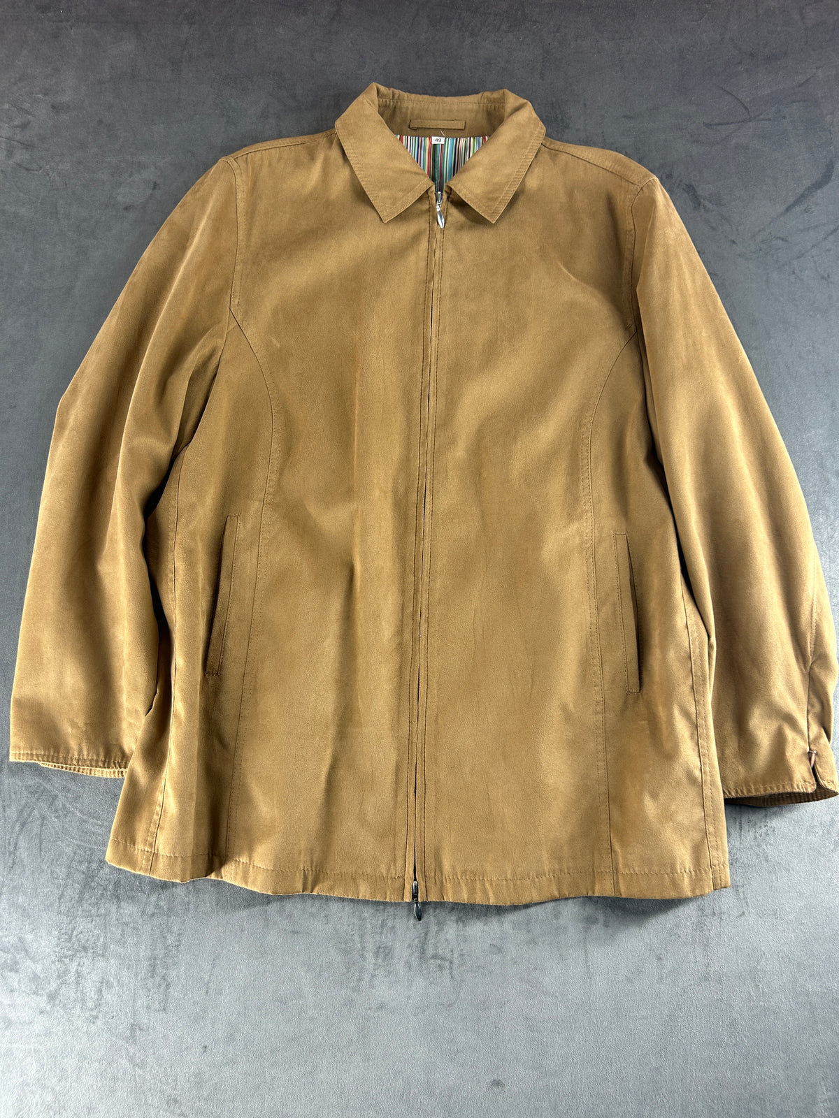 Harrington effetto camoscio cammello Gariglio vintage – Uomo Taglia L