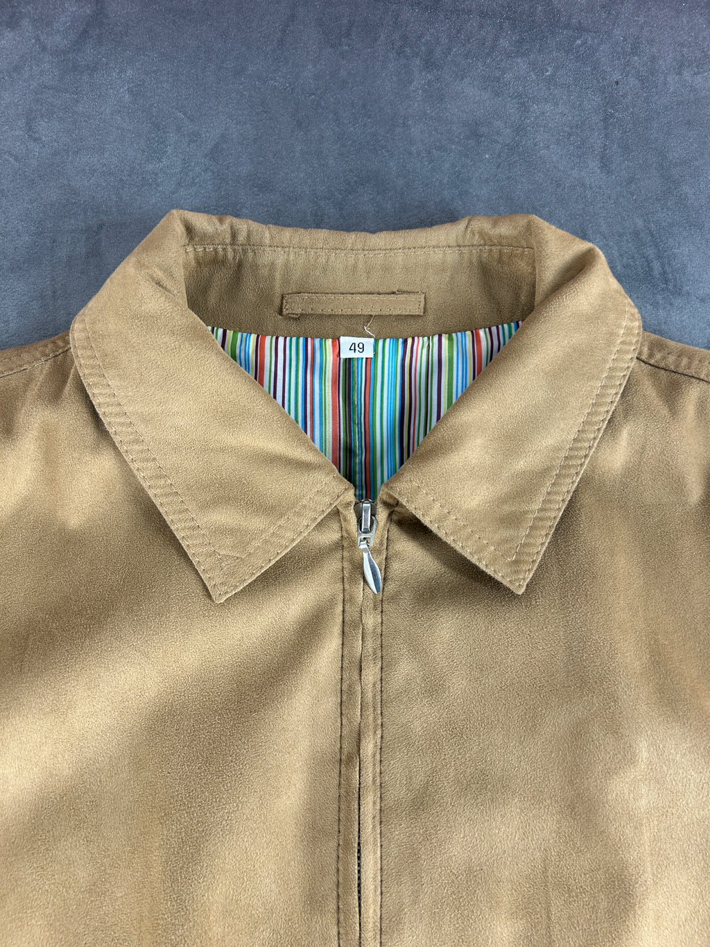 Harrington effetto camoscio cammello Gariglio vintage – Uomo Taglia L