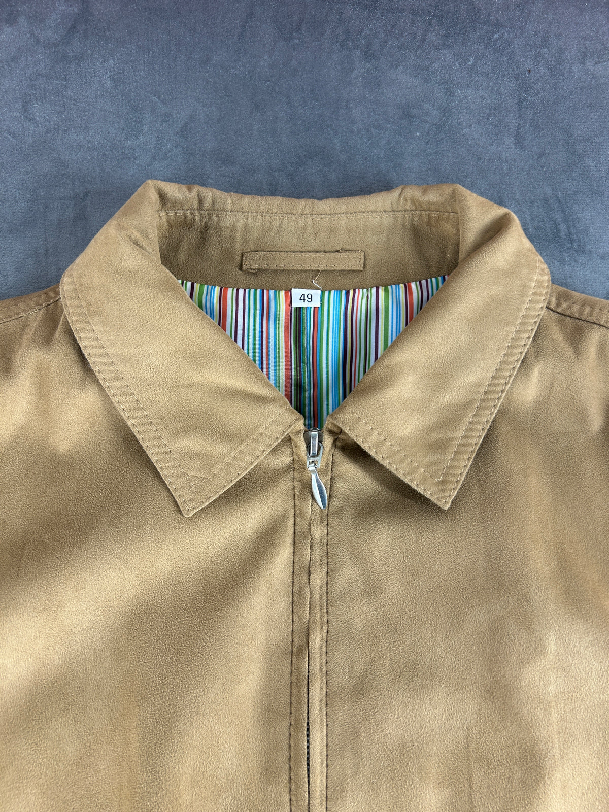 Harrington effetto camoscio cammello Gariglio vintage – Uomo Taglia L