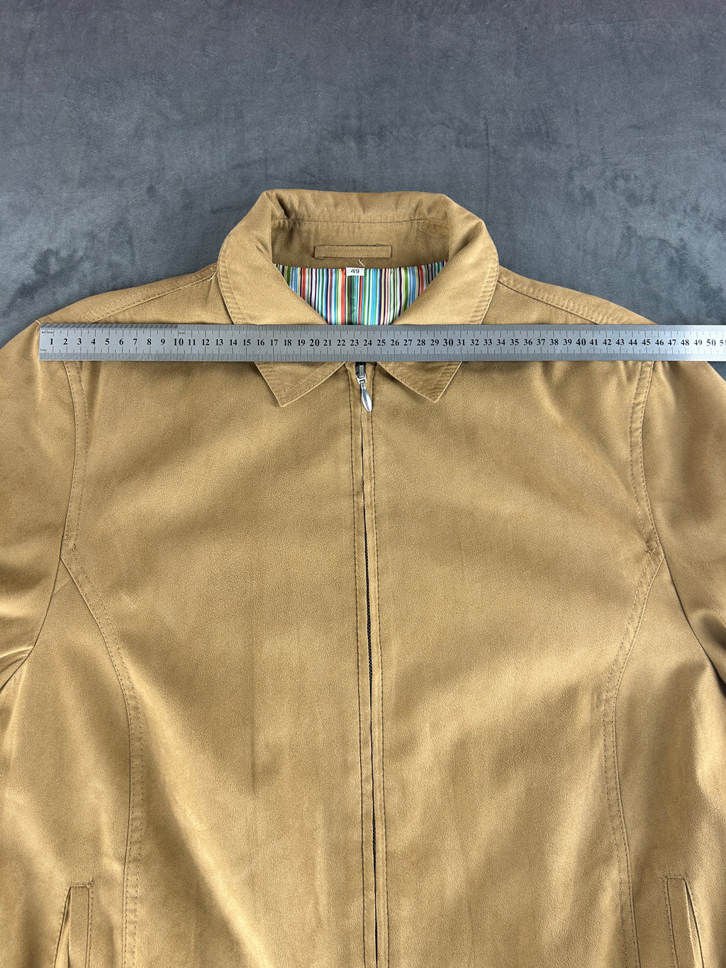 Harrington effetto camoscio cammello Gariglio vintage – Uomo Taglia L