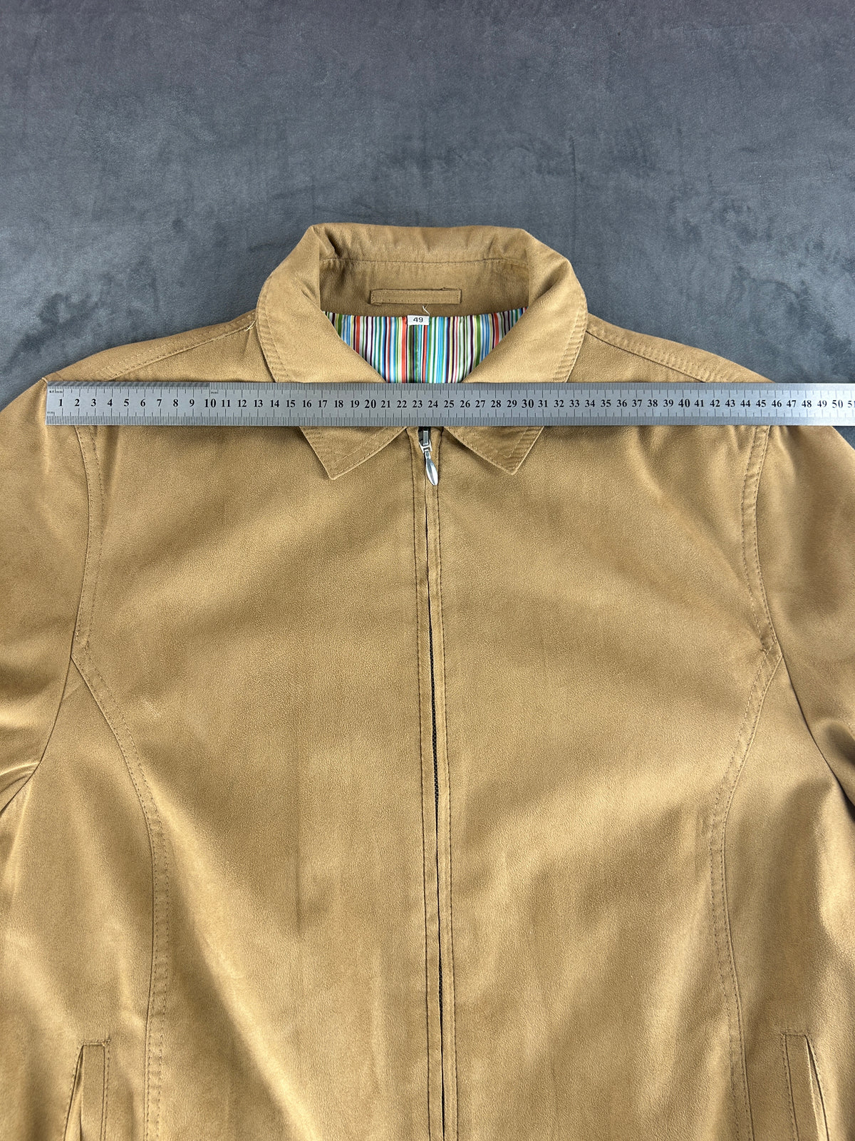 Harrington effetto camoscio cammello Gariglio vintage – Uomo Taglia L