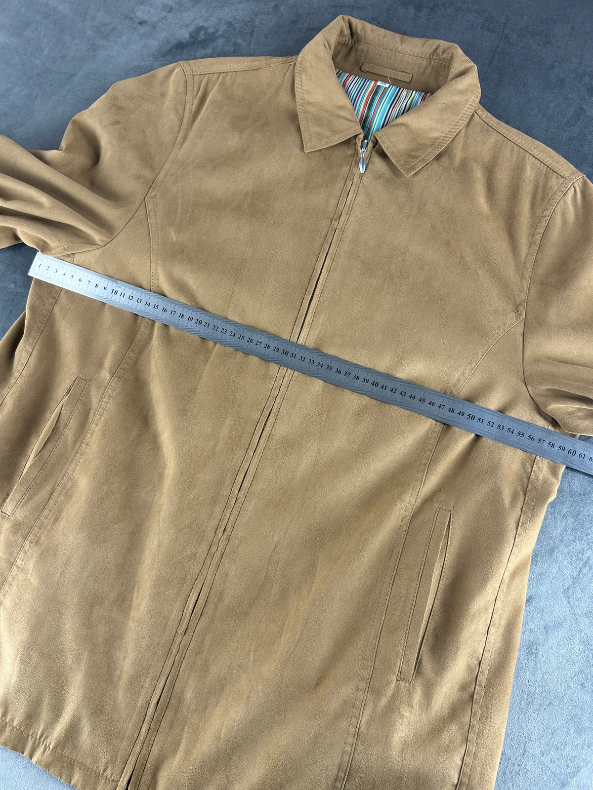 Harrington effetto camoscio cammello Gariglio vintage – Uomo Taglia L