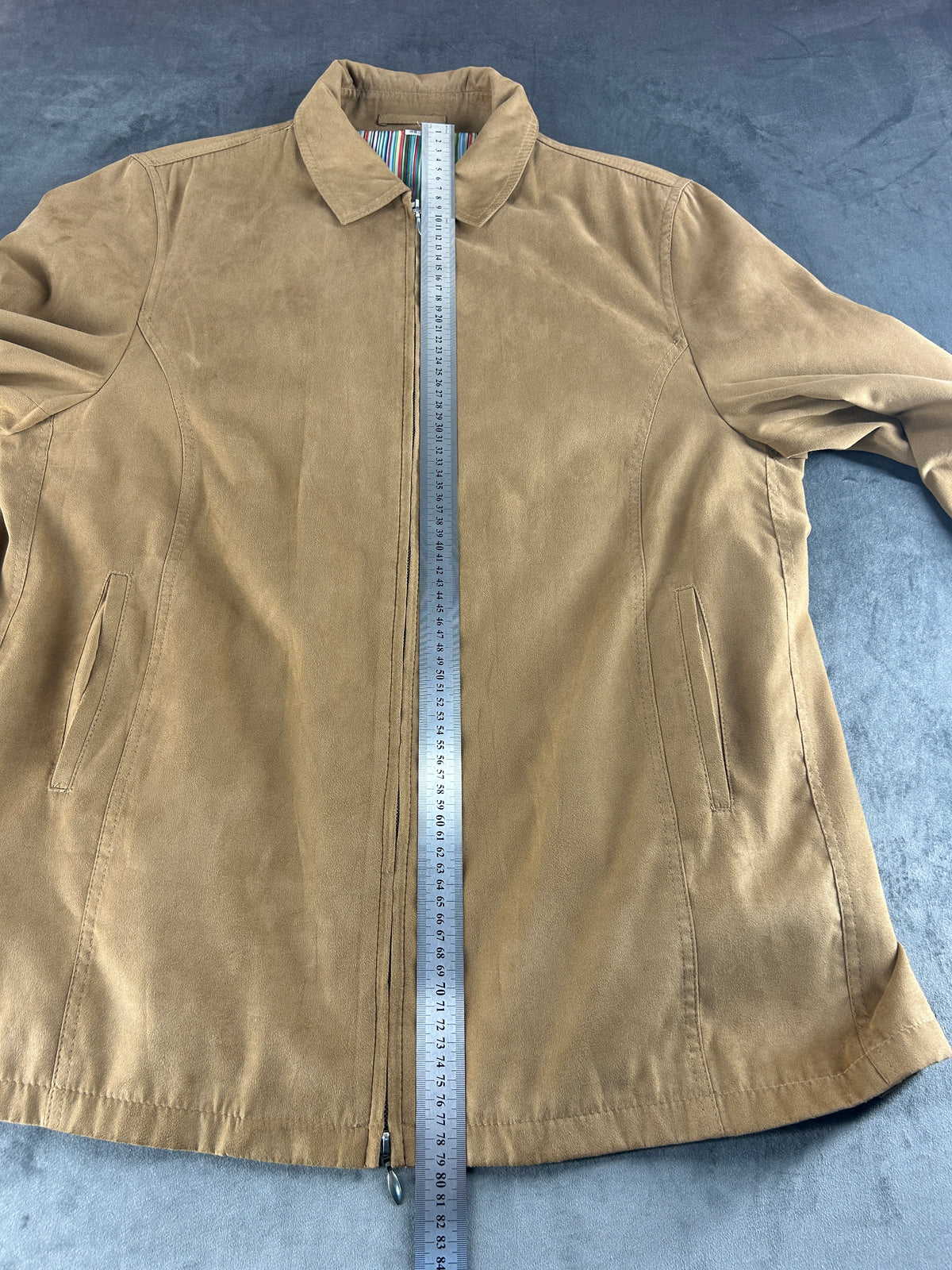 Harrington effetto camoscio cammello Gariglio vintage – Uomo Taglia L