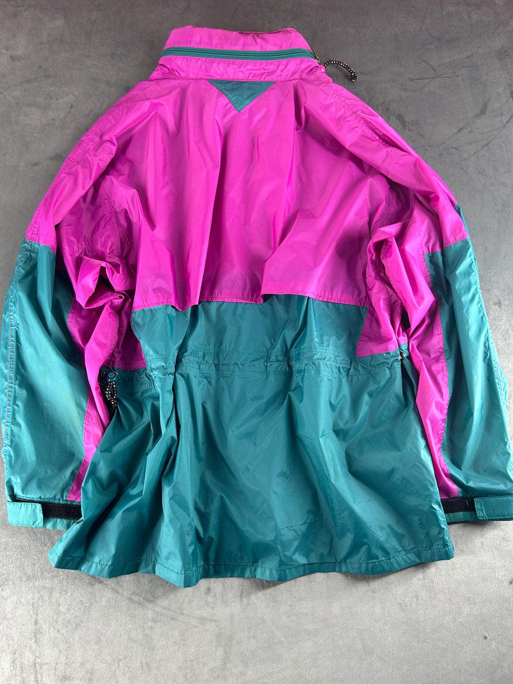 Giacca a vento Salewa verde e fucsia vintage anni 90 – Uomo Taglia XL