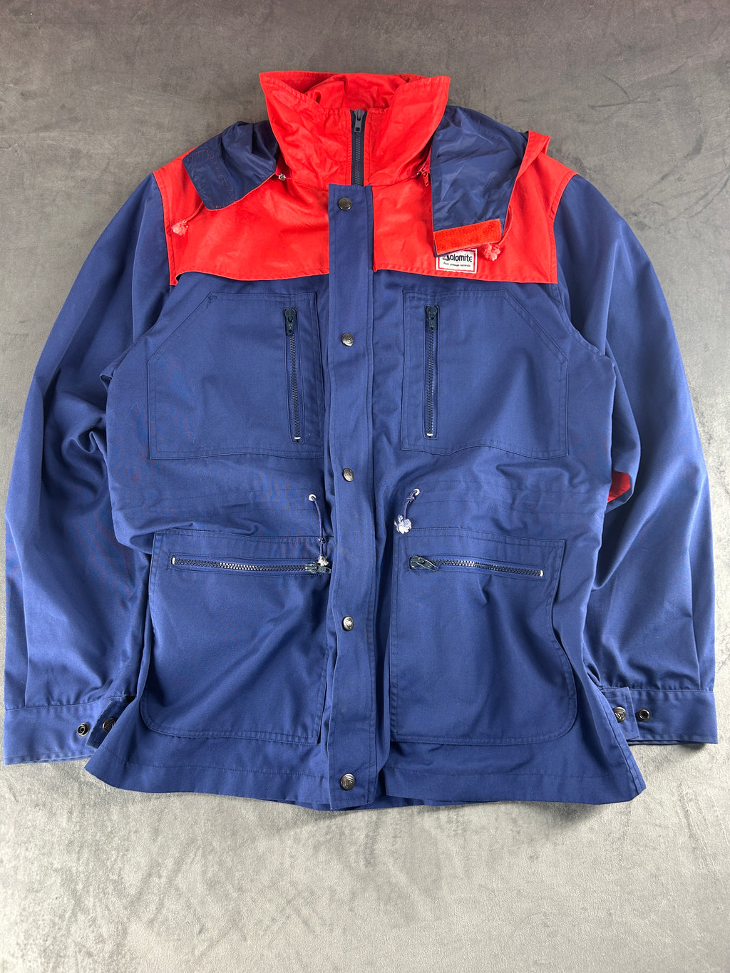 Giacca a vento Dolomite blu e rosso vintage – Uomo Taglia L