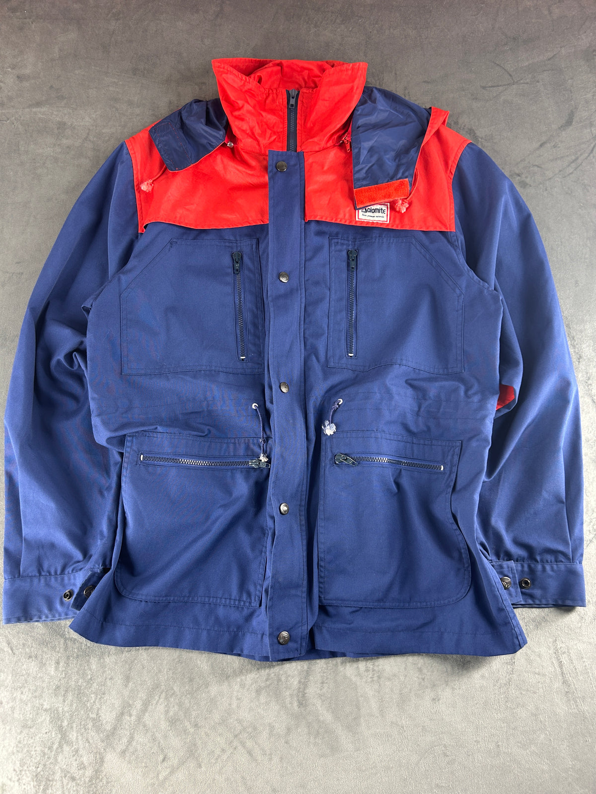 Giacca a vento Dolomite blu e rosso vintage – Uomo Taglia L