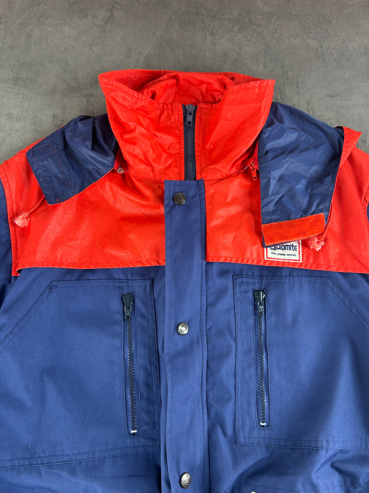 Giacca a vento Dolomite blu e rosso vintage – Uomo Taglia L