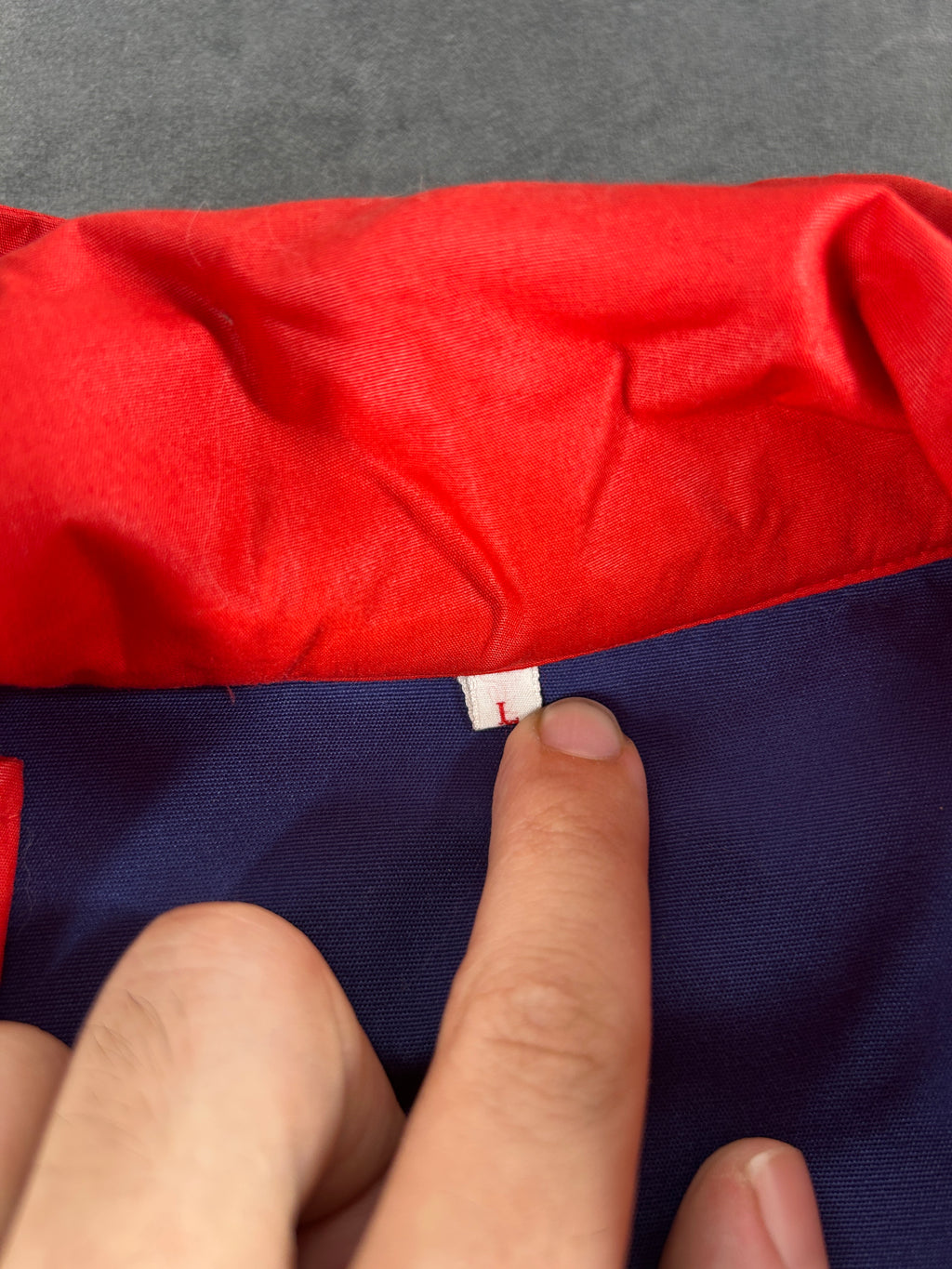 Giacca a vento Dolomite blu e rosso vintage – Uomo Taglia L