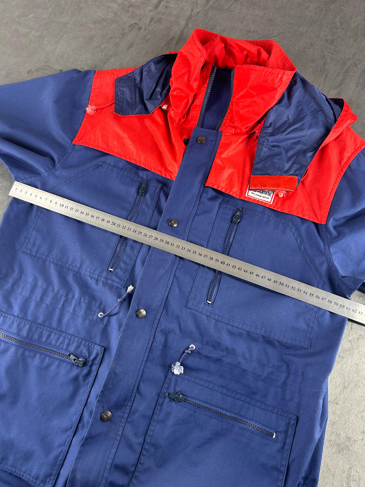 Giacca a vento Dolomite blu e rosso vintage – Uomo Taglia L