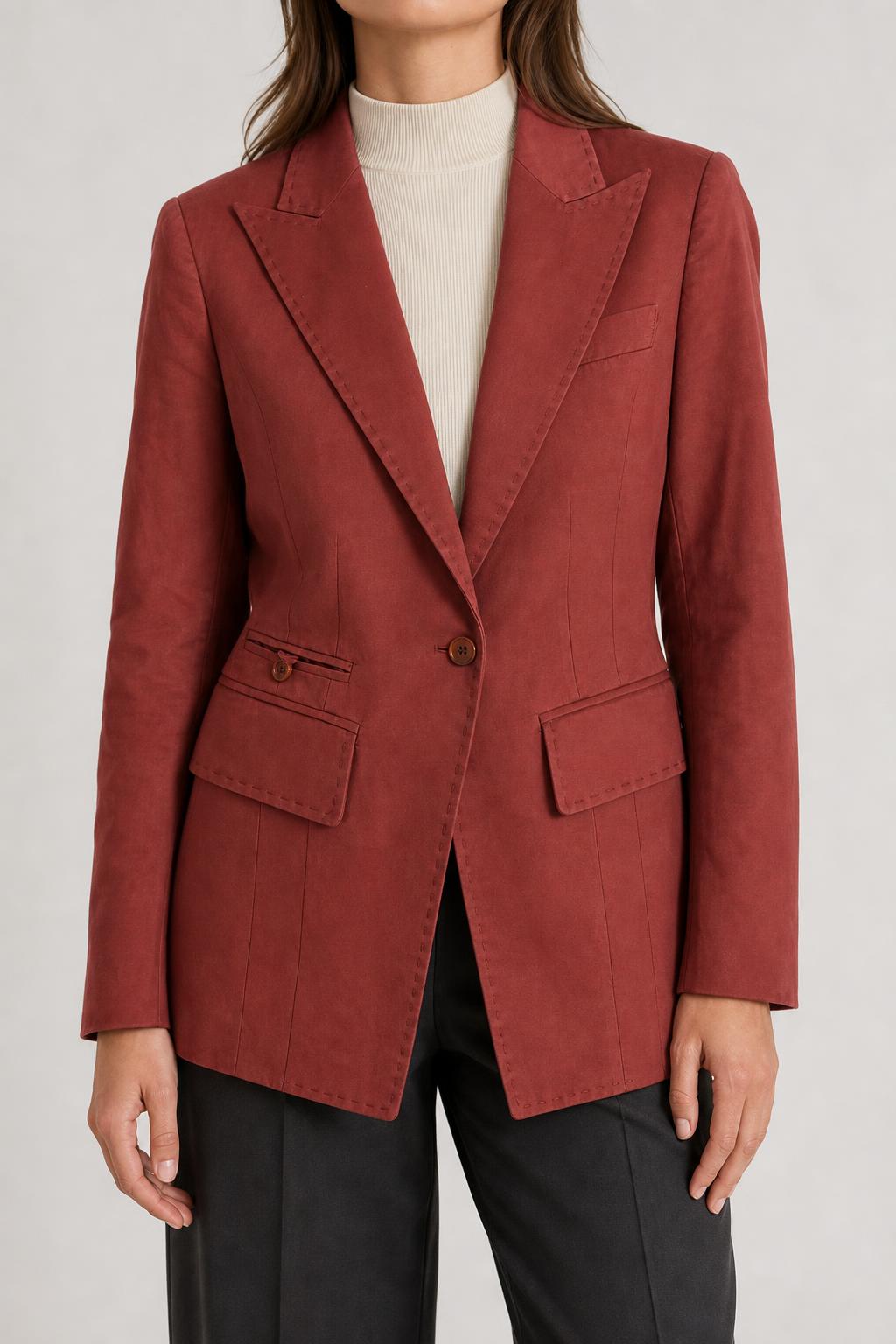 Blazer terracotta Pinko in cotone e lino vintage – Donna Taglia S (IT 40)