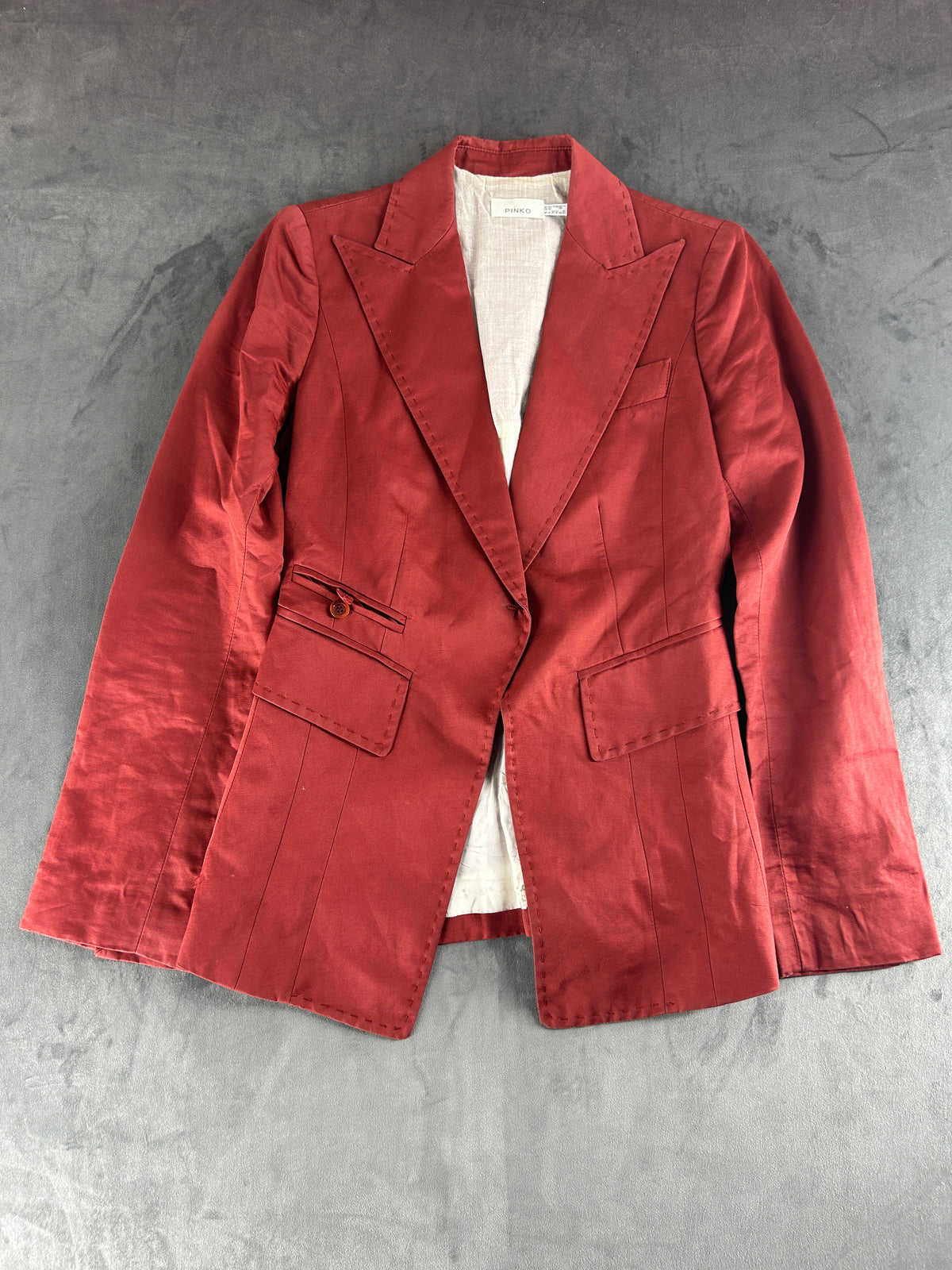 Blazer terracotta Pinko in cotone e lino vintage – Donna Taglia S (IT 40)