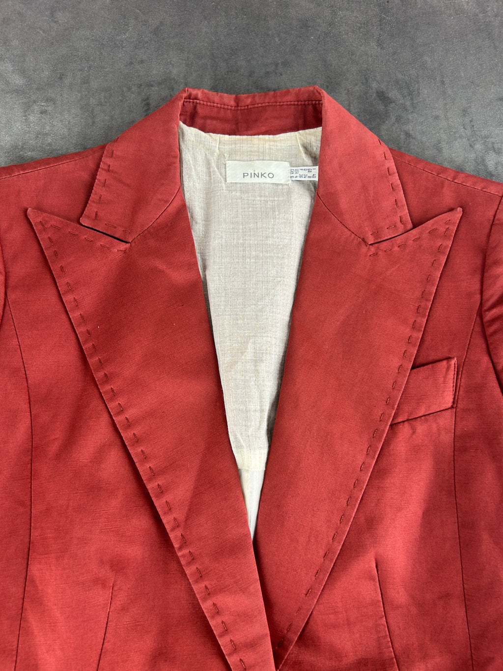 Blazer terracotta Pinko in cotone e lino vintage – Donna Taglia S (IT 40)