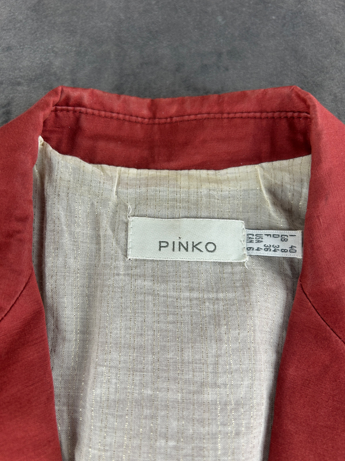 Blazer terracotta Pinko in cotone e lino vintage – Donna Taglia S (IT 40)