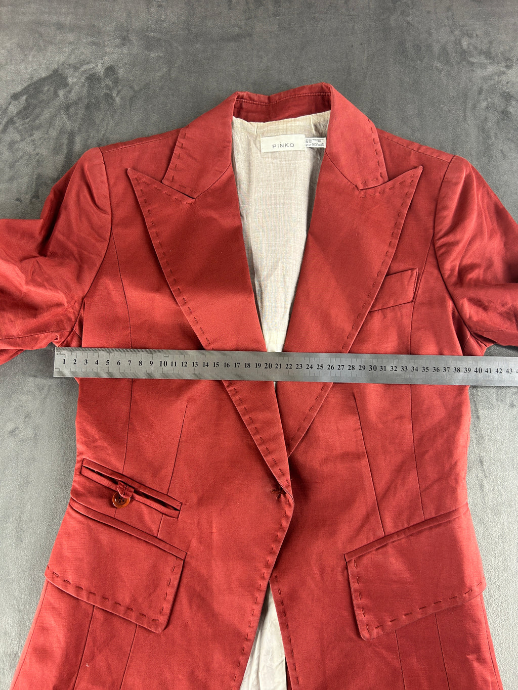 Blazer terracotta Pinko in cotone e lino vintage – Donna Taglia S (IT 40)