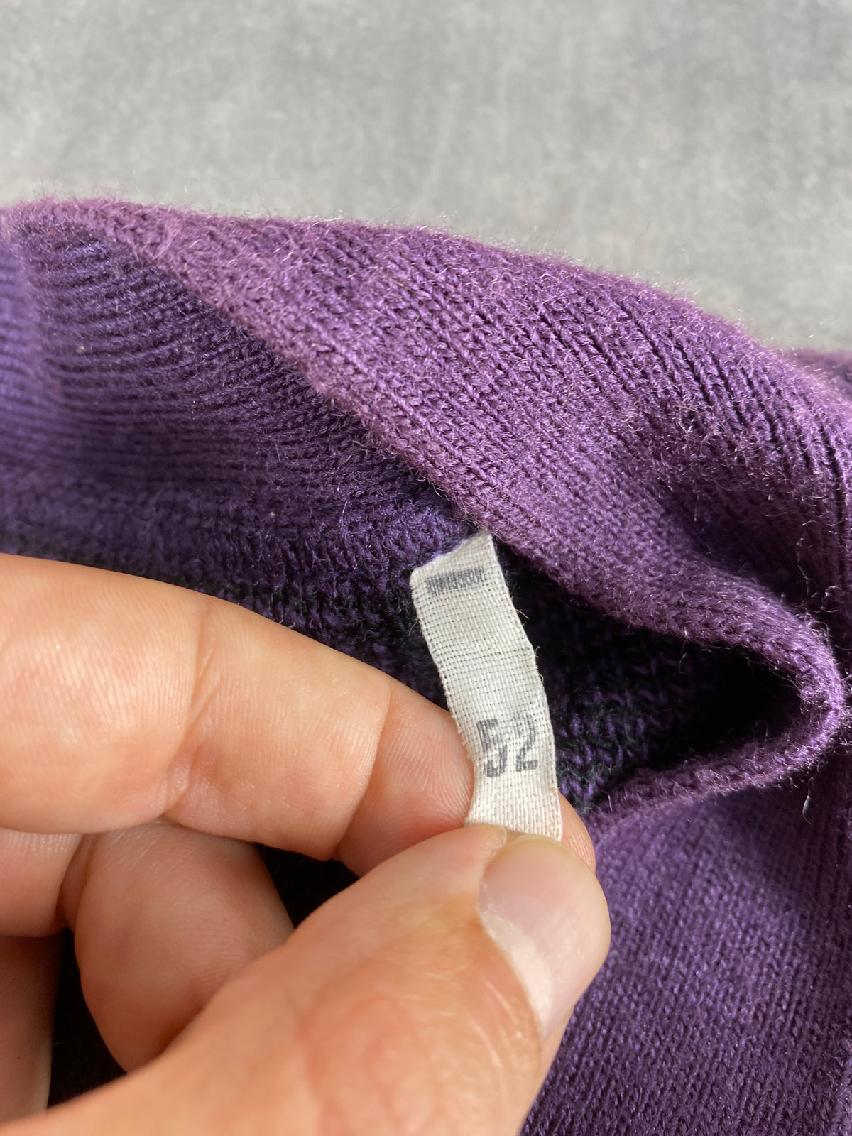 Cardigan scollo a V viola fantasia rombi vintage – Uomo Taglia L (IT 52)