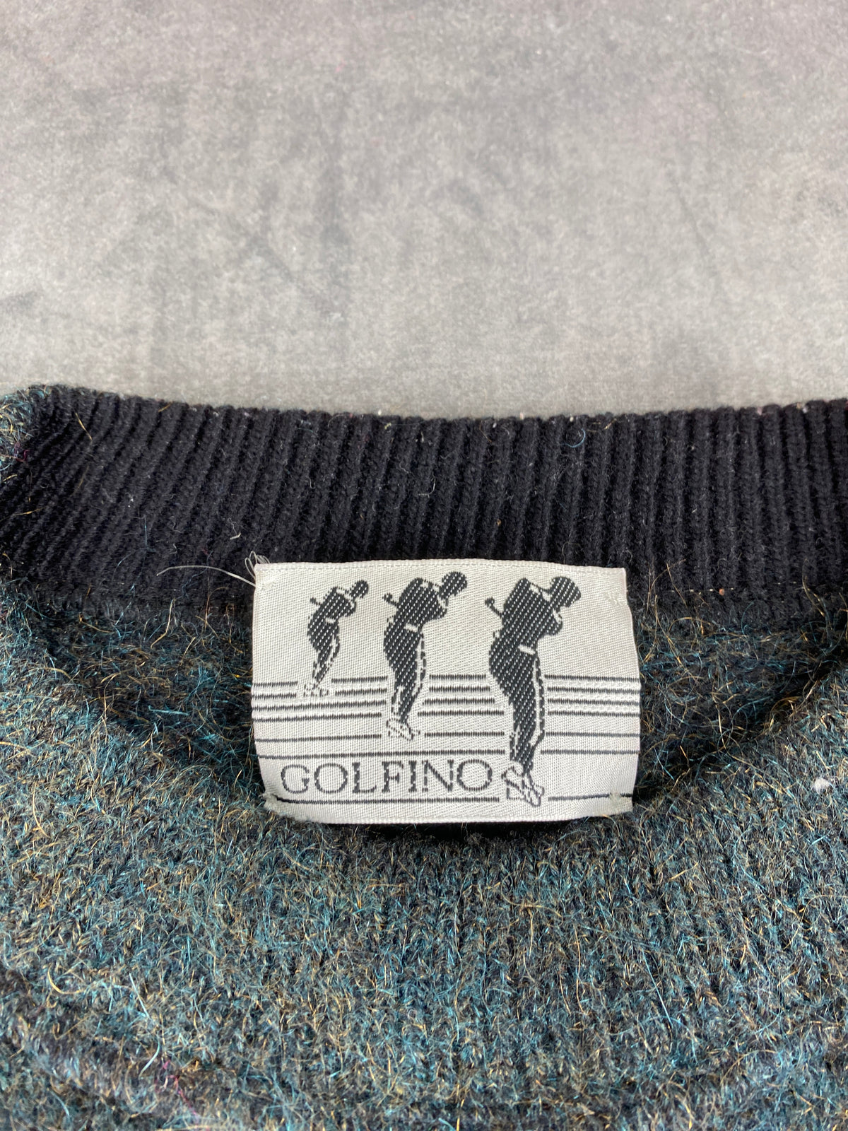 Maglione girocollo lana ricamo caccia Golfino vintage – Uomo Taglia XL