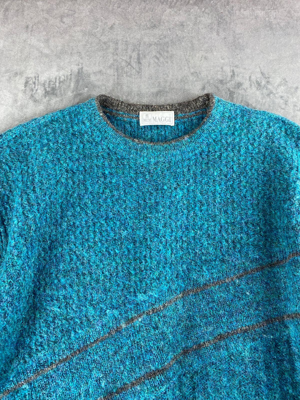 Maglione girocollo ottanio Maggi vintage – Donna Taglia XL