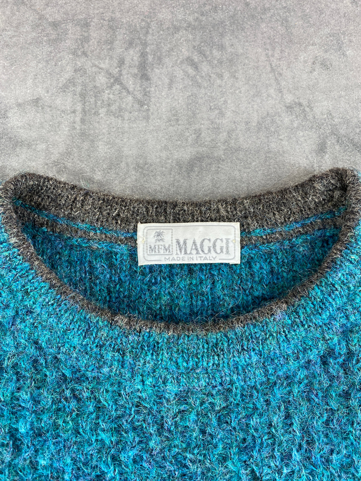 Maglione girocollo ottanio Maggi vintage – Donna Taglia XL