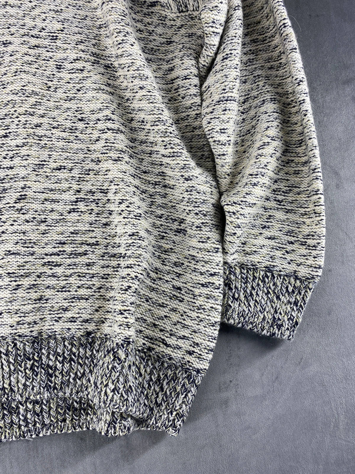 Maglione scollo a V grigio mélange vintage – Donna Taglia XL