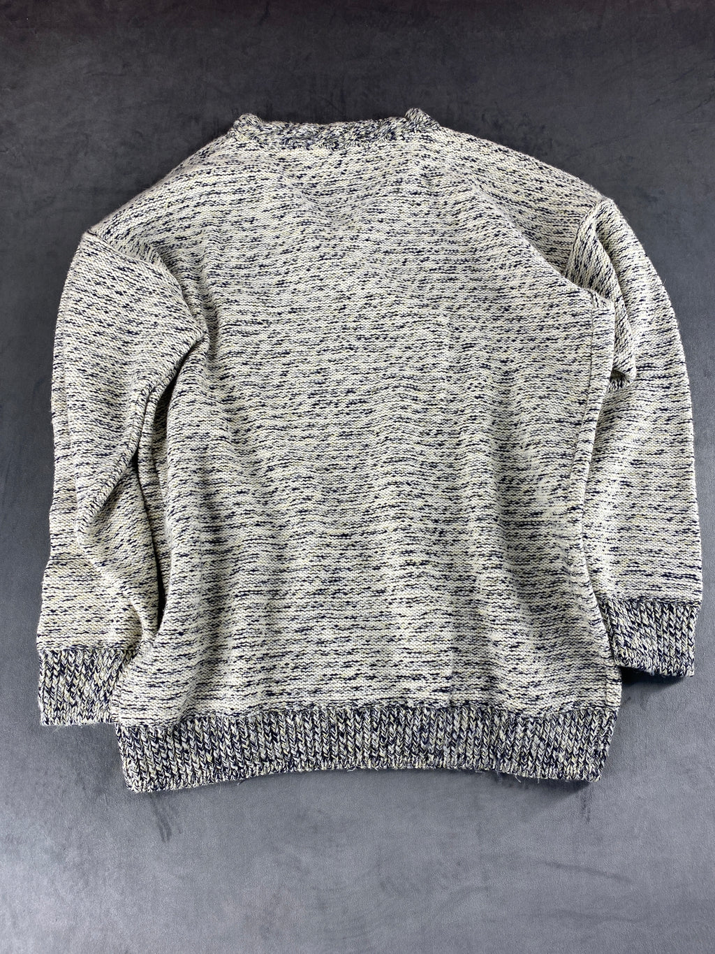 Maglione scollo a V grigio mélange vintage – Donna Taglia XL