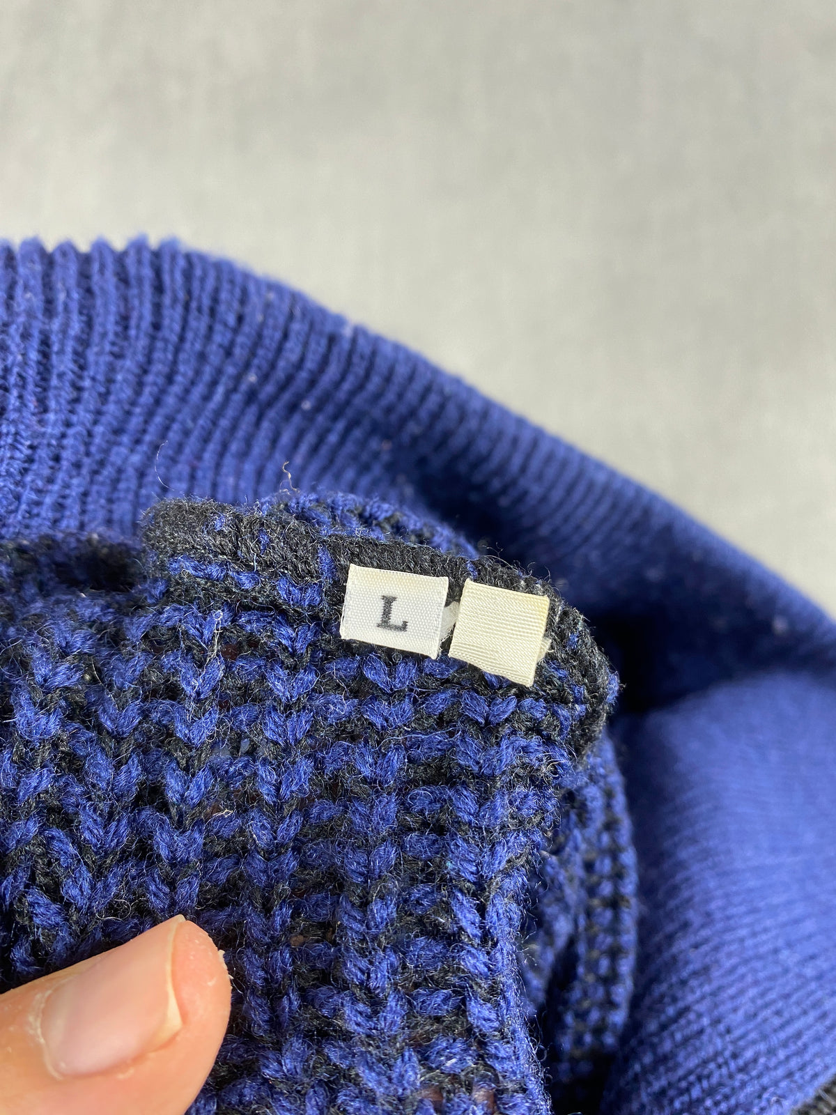 Maglione half-zip navy testurizzato Stefanel vintage – Uomo Taglia L