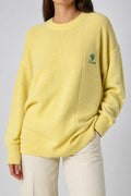 Maglione girocollo cotone Taşoğlu giallo pastello vintage – Donna Taglia XL