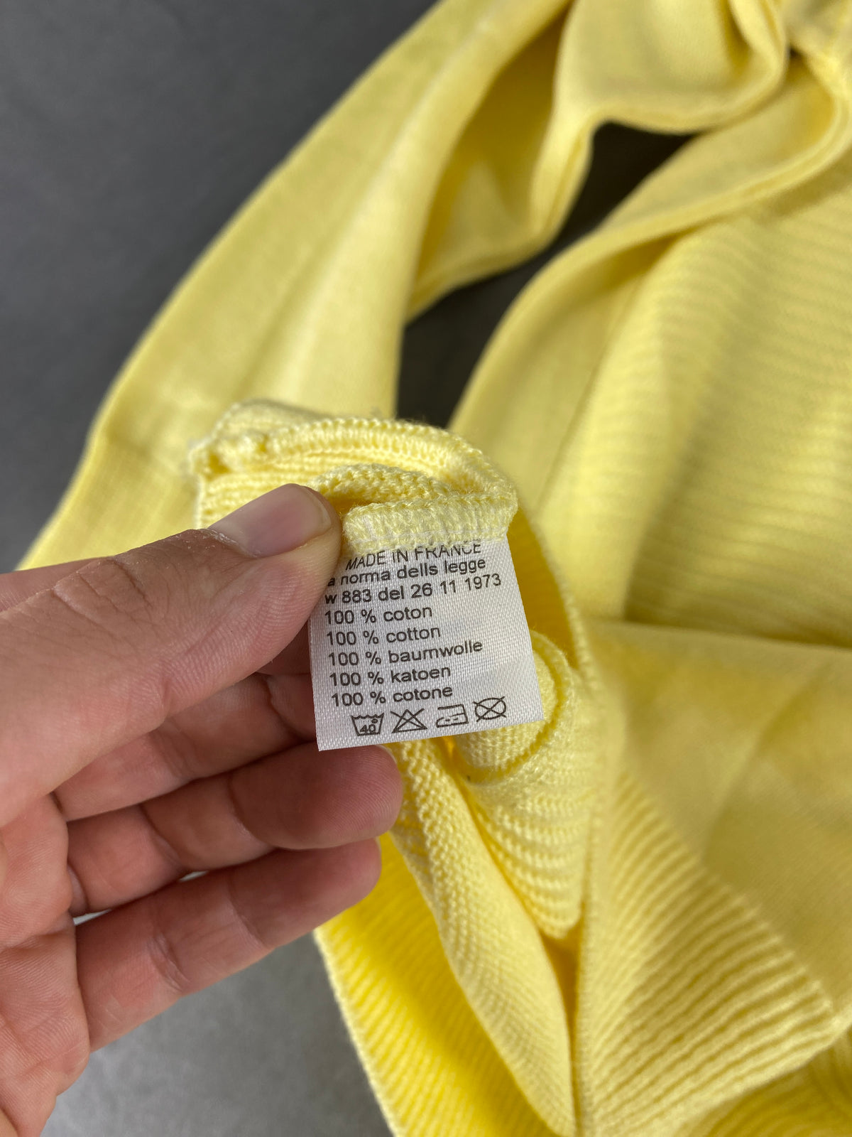 Maglione girocollo cotone Taşoğlu giallo pastello vintage – Donna Taglia XL