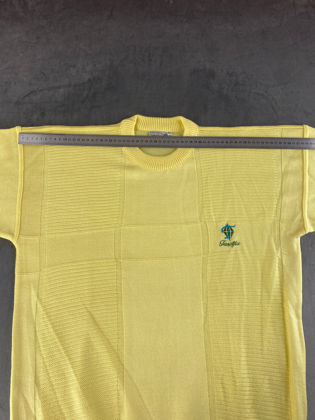 Maglione girocollo cotone Taşoğlu giallo pastello vintage – Donna Taglia XL