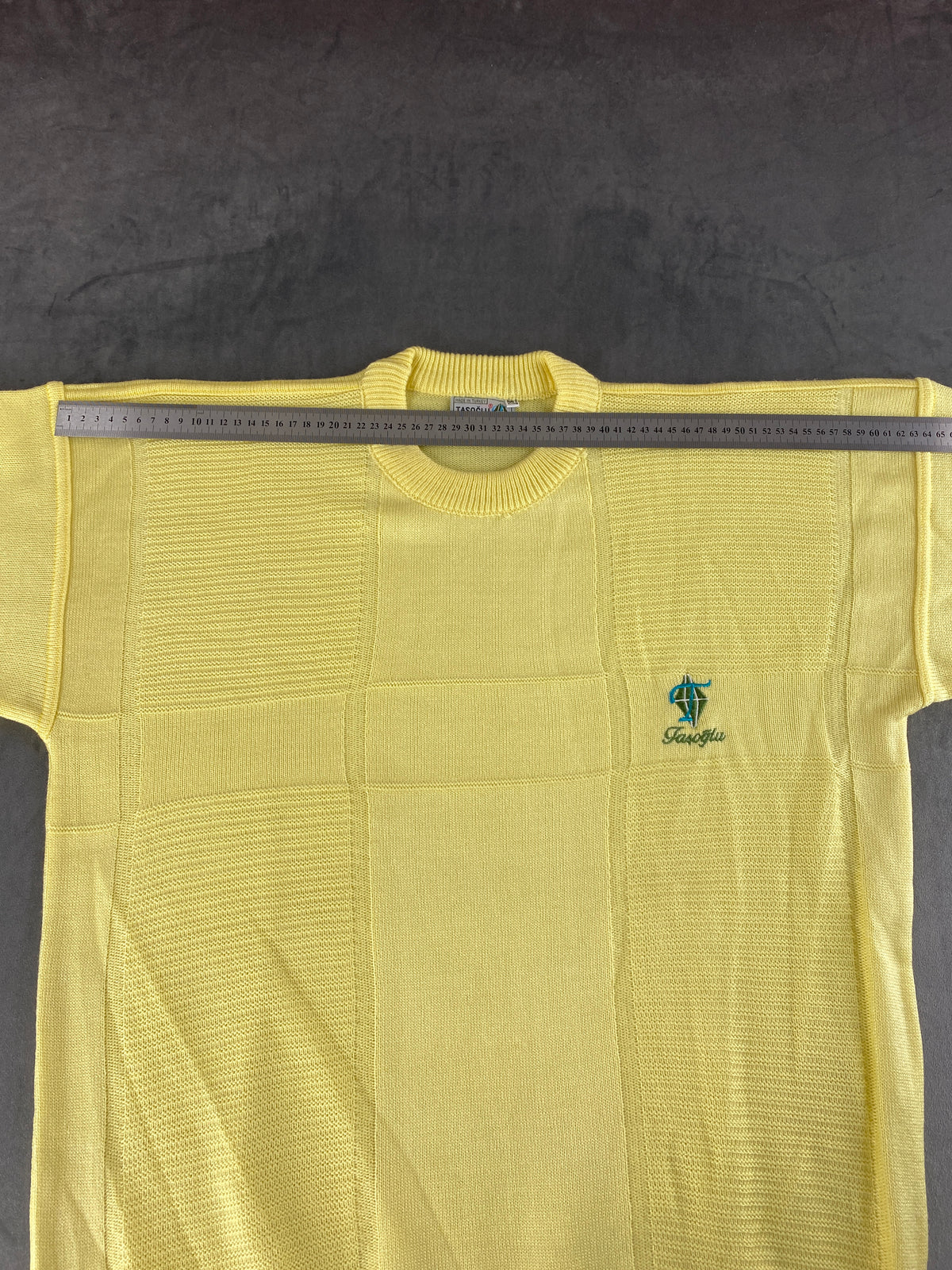 Maglione girocollo cotone Taşoğlu giallo pastello vintage – Donna Taglia XL
