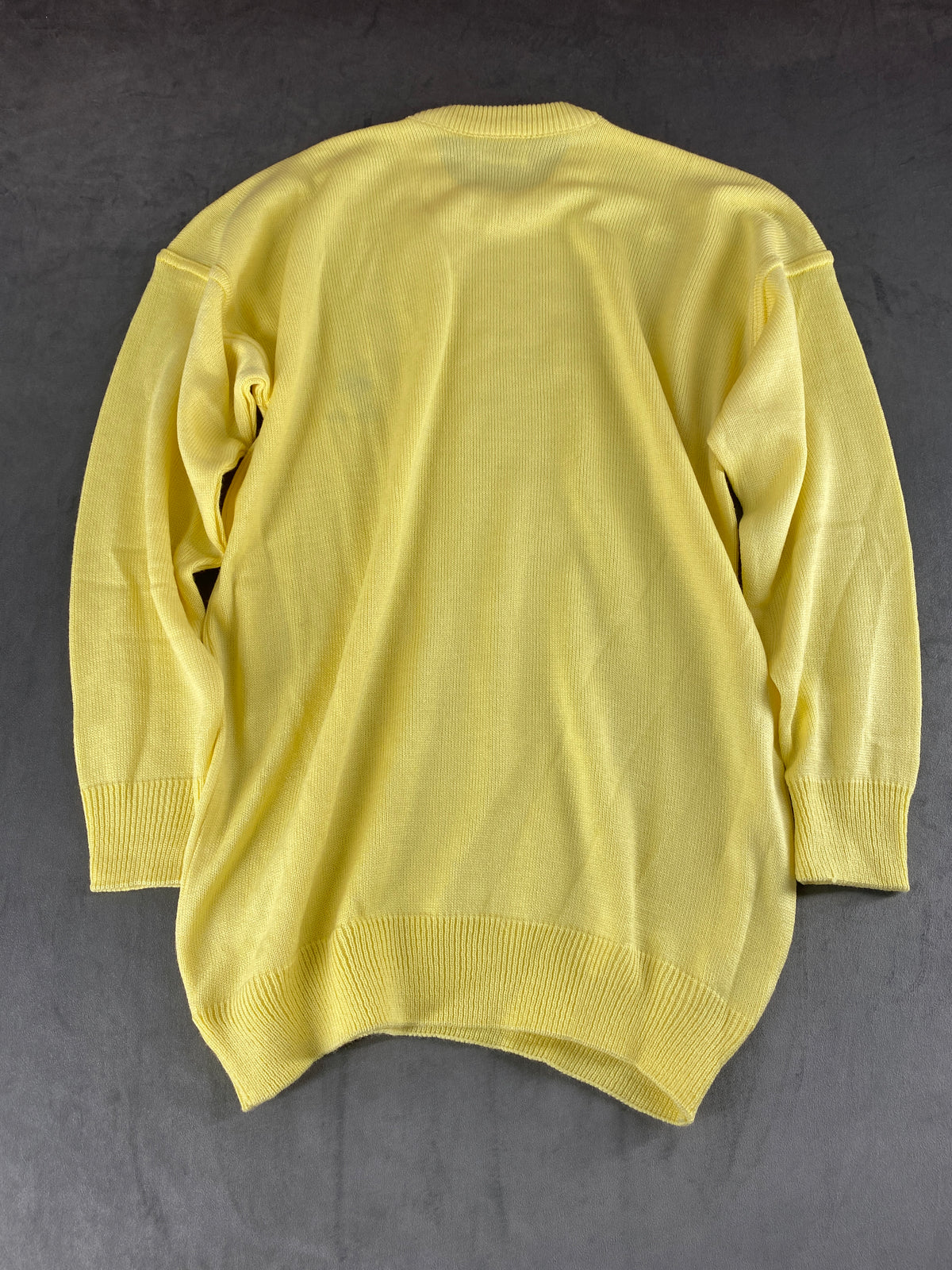 Maglione girocollo cotone Taşoğlu giallo pastello vintage – Donna Taglia XL