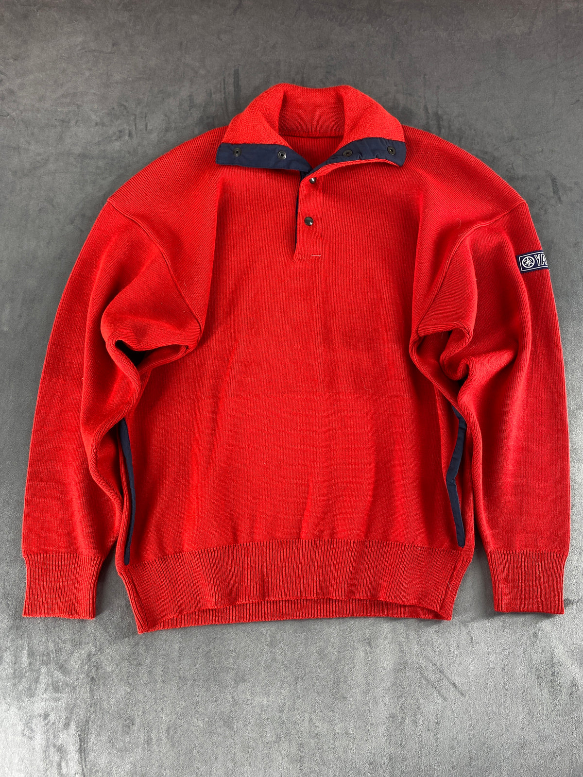 Maglione colletto polo rosso Yamaha vintage – Uomo Taglia L
