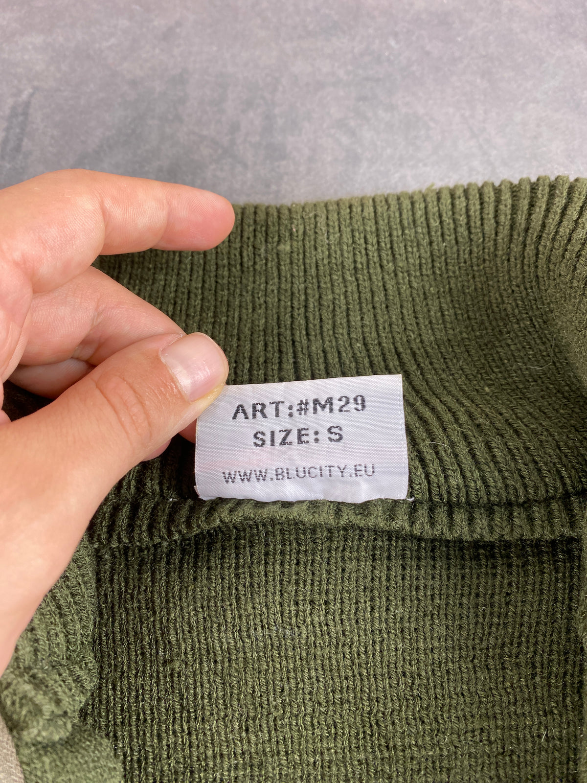 Maglione half-zip lana verde militare Paulon vintage – Uomo Taglia L