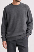Maglione girocollo lana merino Massimo Ferra grigio antracite vintage – Uomo Taglia M