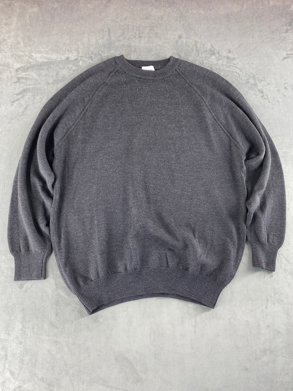 Maglione girocollo lana merino Massimo Ferra grigio antracite vintage – Uomo Taglia M