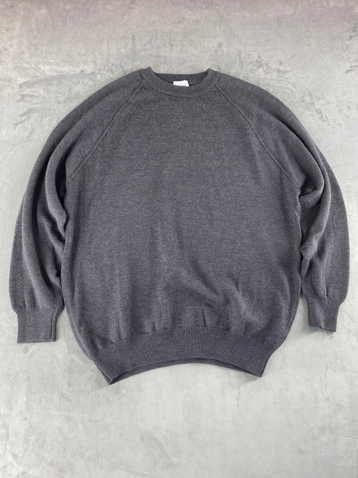 Maglione girocollo lana merino Massimo Ferra grigio antracite vintage – Uomo Taglia M