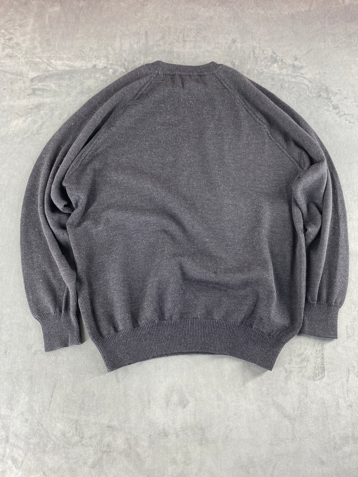 Maglione girocollo lana merino Massimo Ferra grigio antracite vintage – Uomo Taglia M
