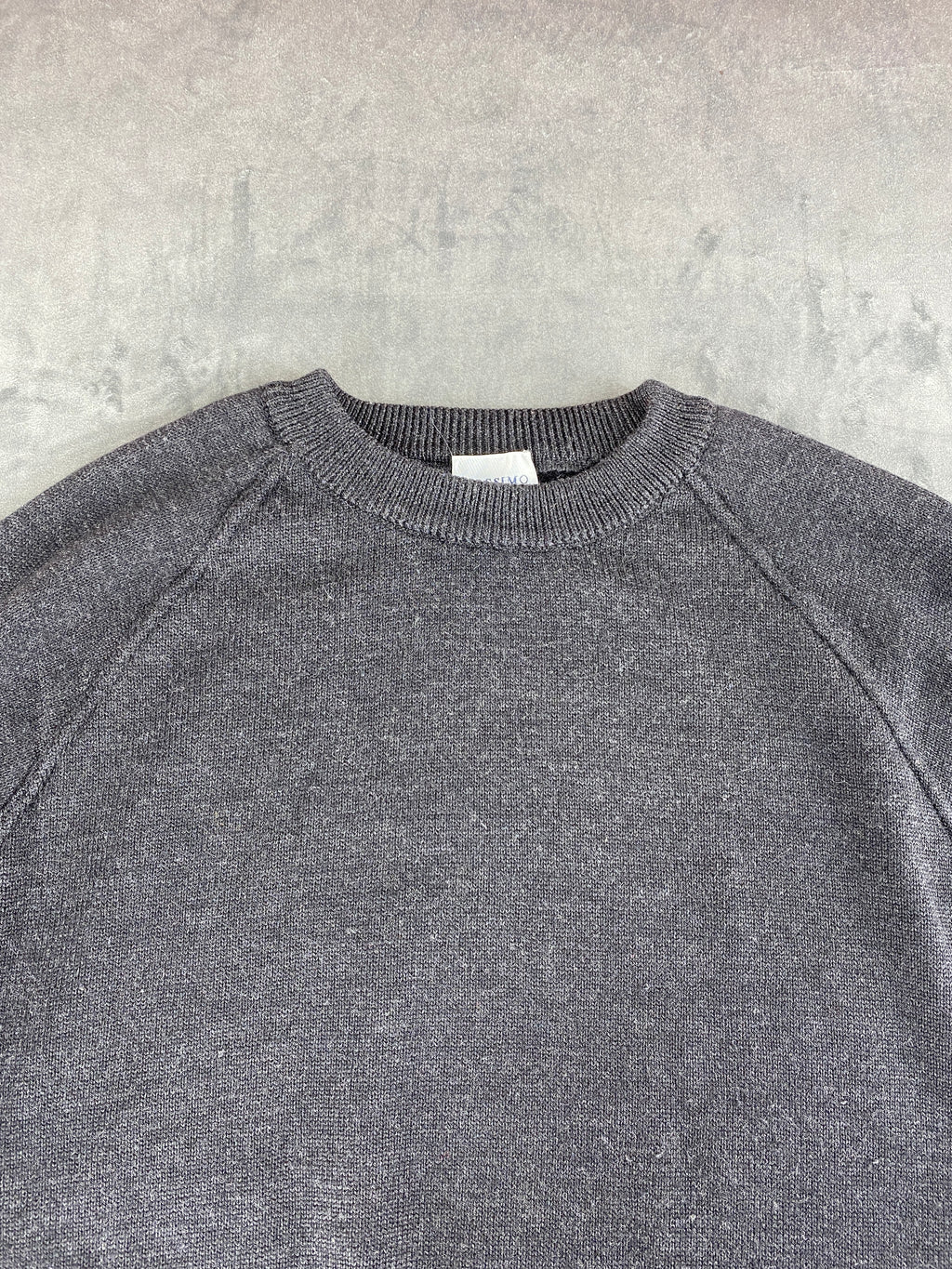 Maglione girocollo lana merino Massimo Ferra grigio antracite vintage – Uomo Taglia M