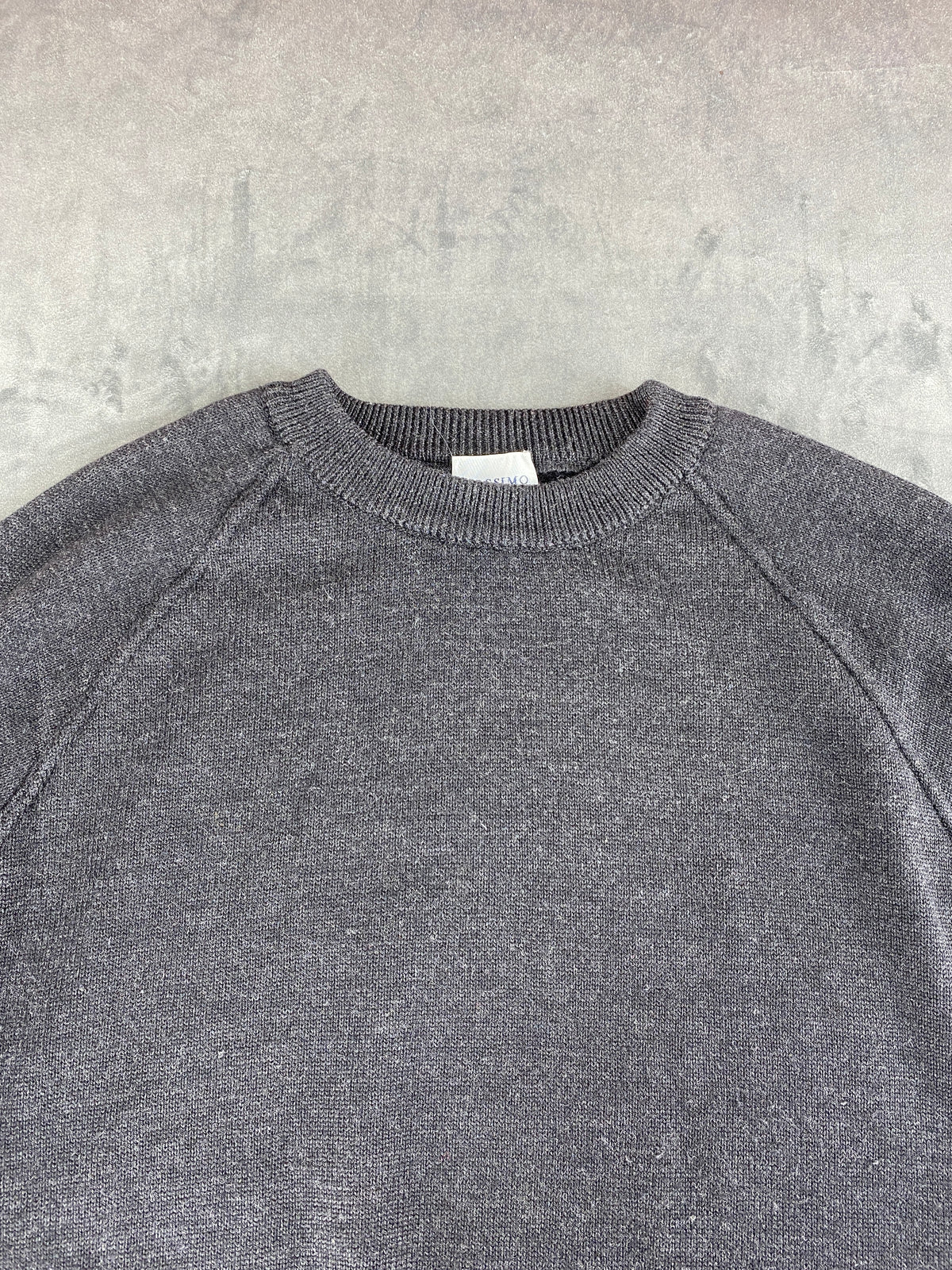 Maglione girocollo lana merino Massimo Ferra grigio antracite vintage – Uomo Taglia M