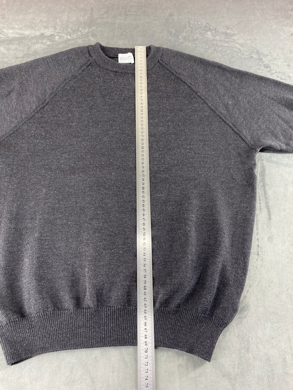 Maglione girocollo lana merino Massimo Ferra grigio antracite vintage – Uomo Taglia M