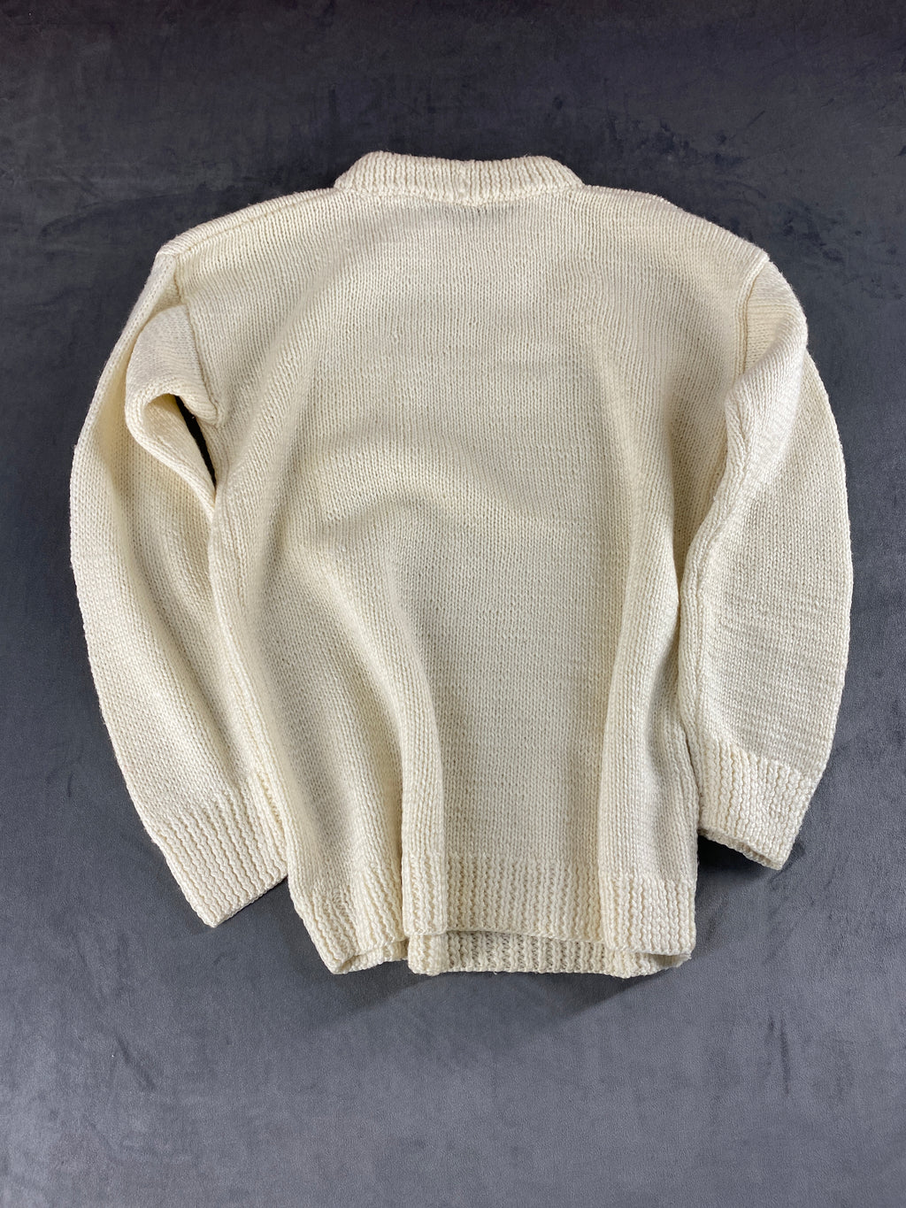 Maglione girocollo panna ricamo Football vintage – Uomo Taglia L