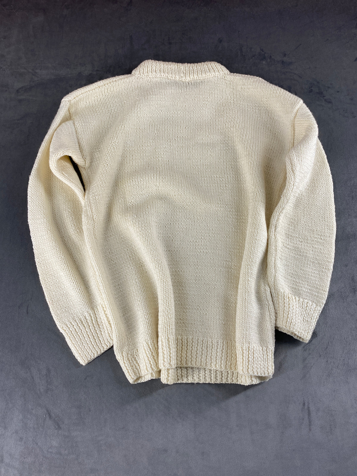 Maglione girocollo panna ricamo Football vintage – Uomo Taglia L